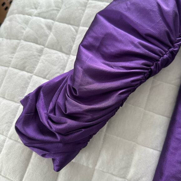 YALY COUTURE Womens Jacket *Large Purple Irridescent Taffeta Evening Wedding - Picture 4 of 14